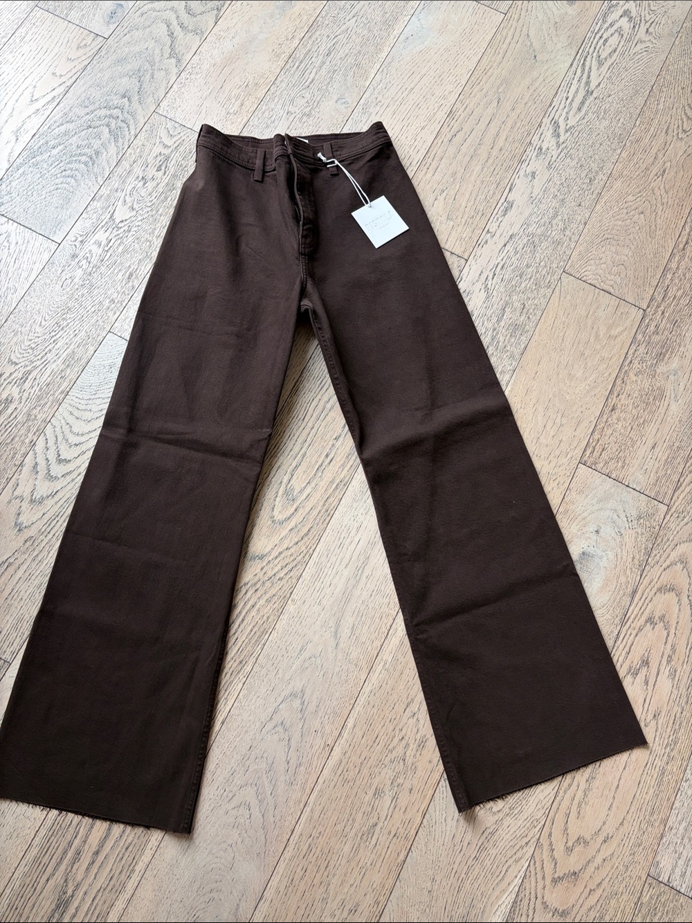 pistola Wide-Leg High-Rise Jeans in Dark Brown